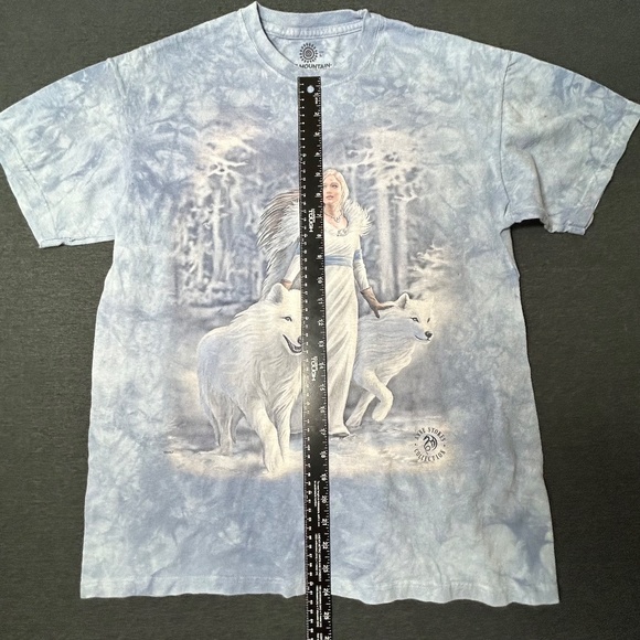 The Mountain Anne Stokes Winter Gaurdian T-Shirt Blue Tie Dye Size Large - Picture 6 of 7
